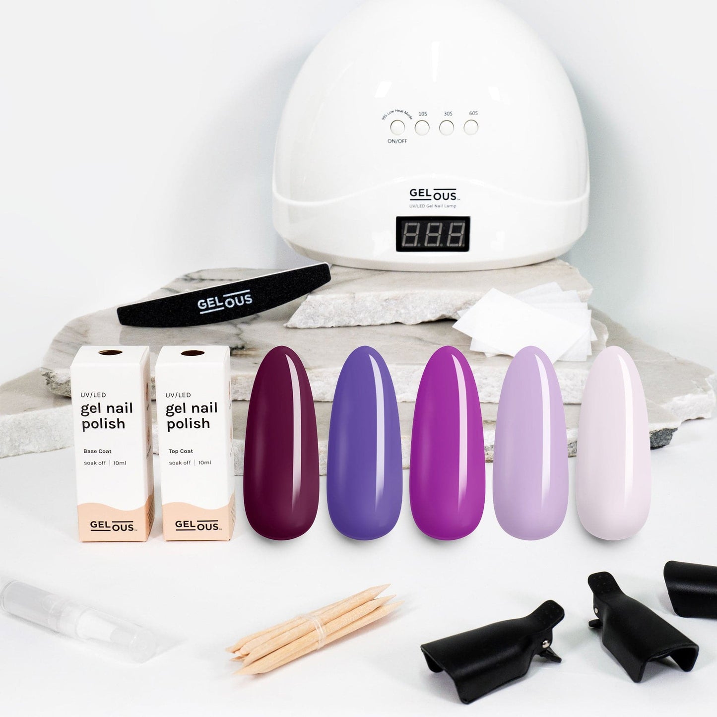 Gelous gel nail polish Purples Polish Starter Pack - photographed in New Zealand