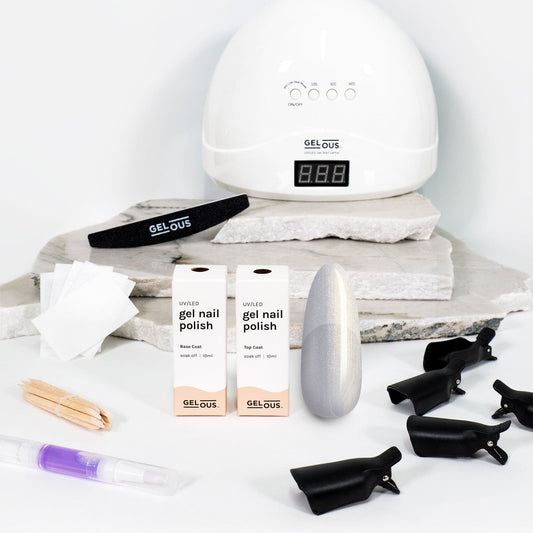 Gelous gel nail polish Pearlescent Oyster Starter Pack - photographed in New Zealand