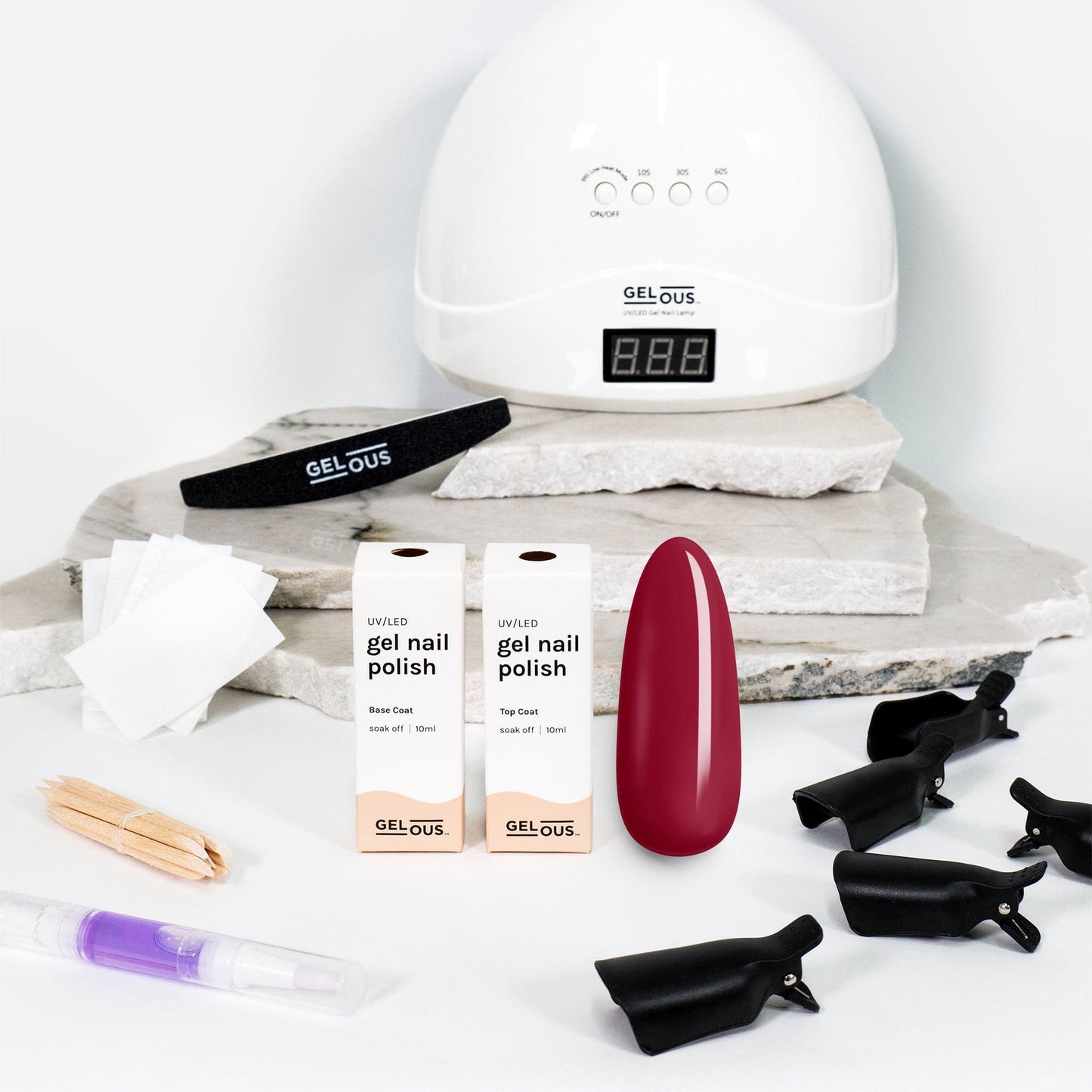 Gelous gel nail polish Rich Mahogany Starter Pack - photographed in New Zealand