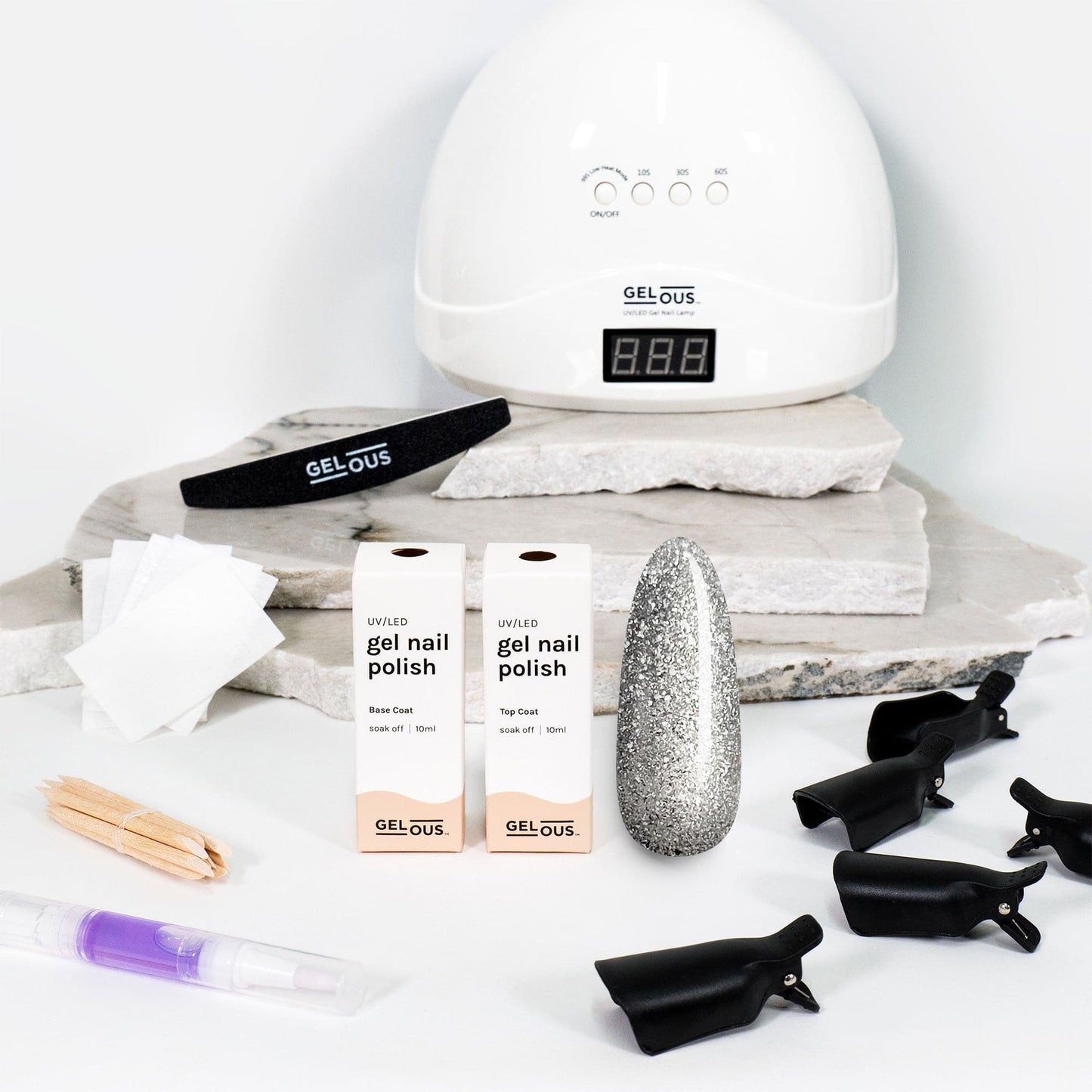 Gelous gel nail polish Silver Lining Starter Pack - photographed in New Zealand