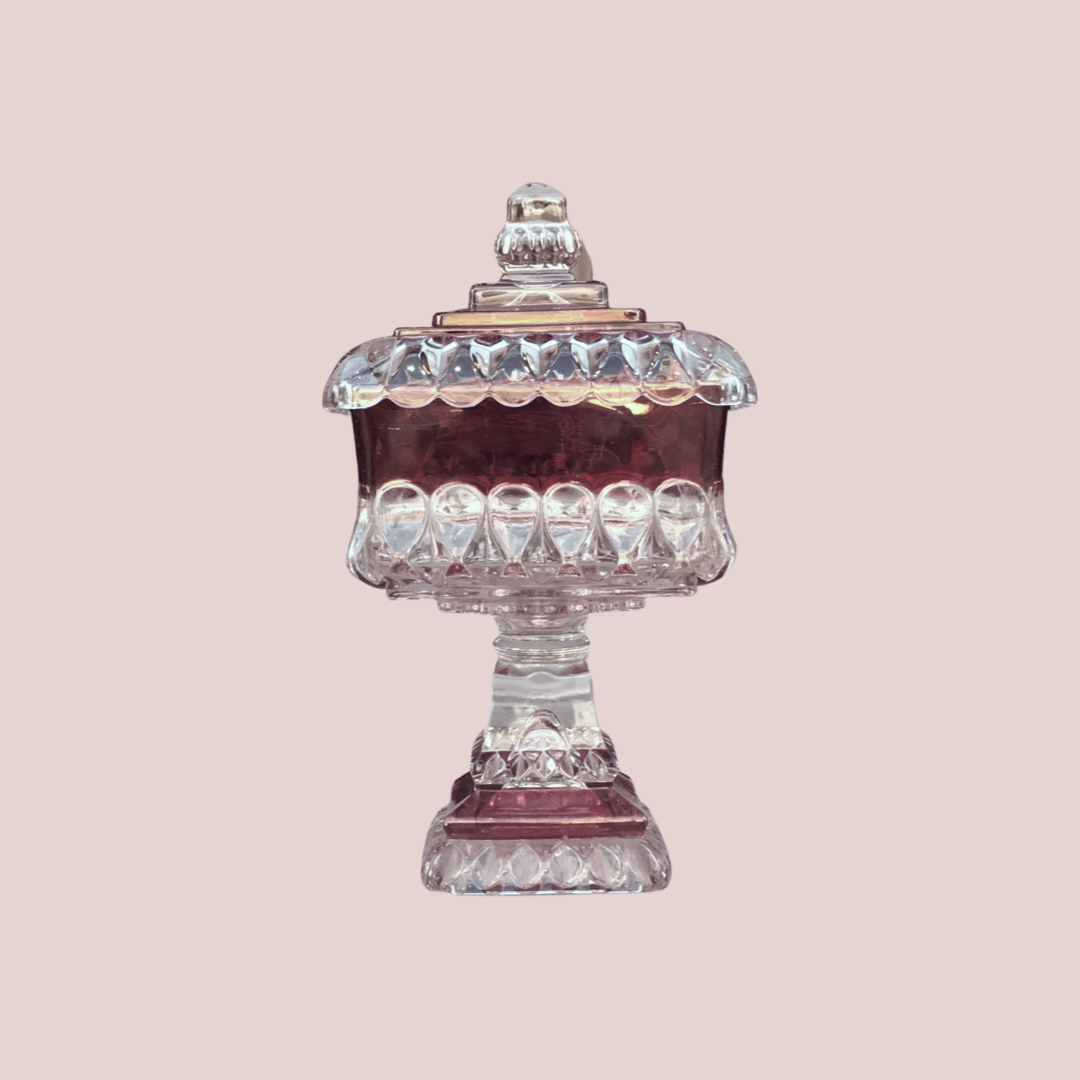 Pair of Vintage Cut Glass Candy Dishes