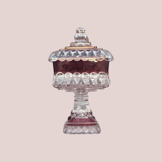 Pair of Vintage Cut Glass Candy Dishes