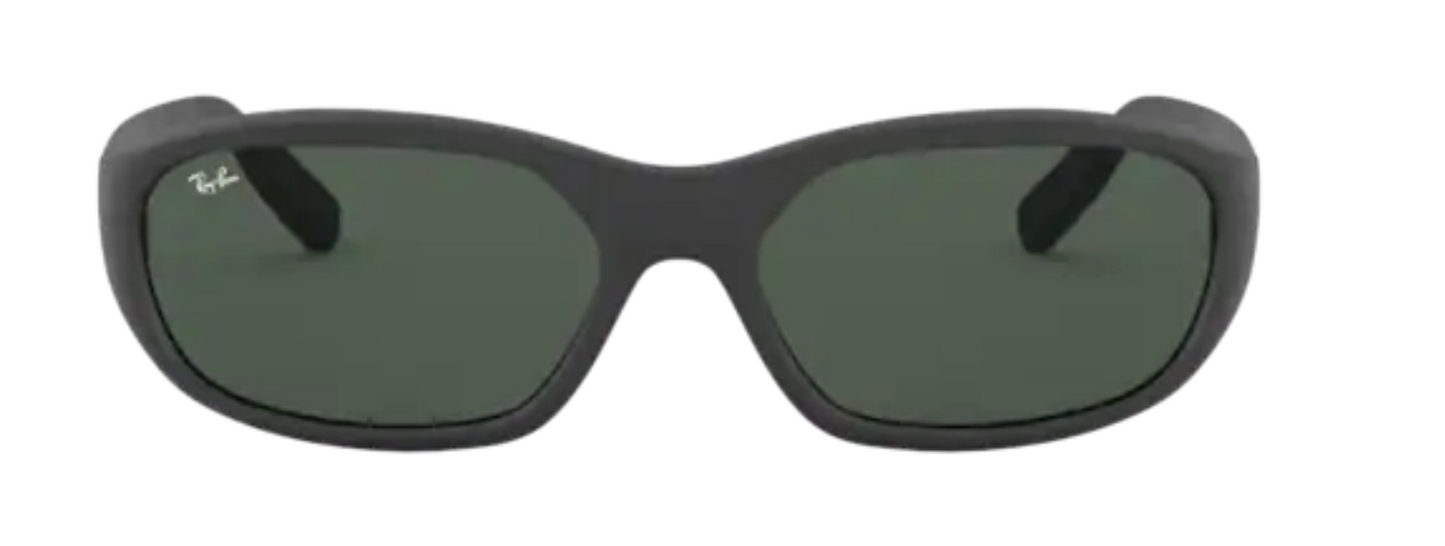 ray ban 2016 daddy o optical prescription eyewear sunglasses classic rectangular sporty coverage uv protection g15 green lens rubber black