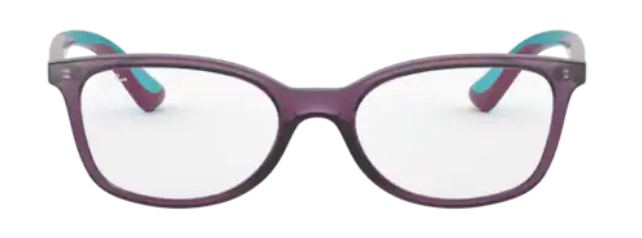 ray ban junior 1586 transparent violet plastic girls, chic, colourful, expressive front view