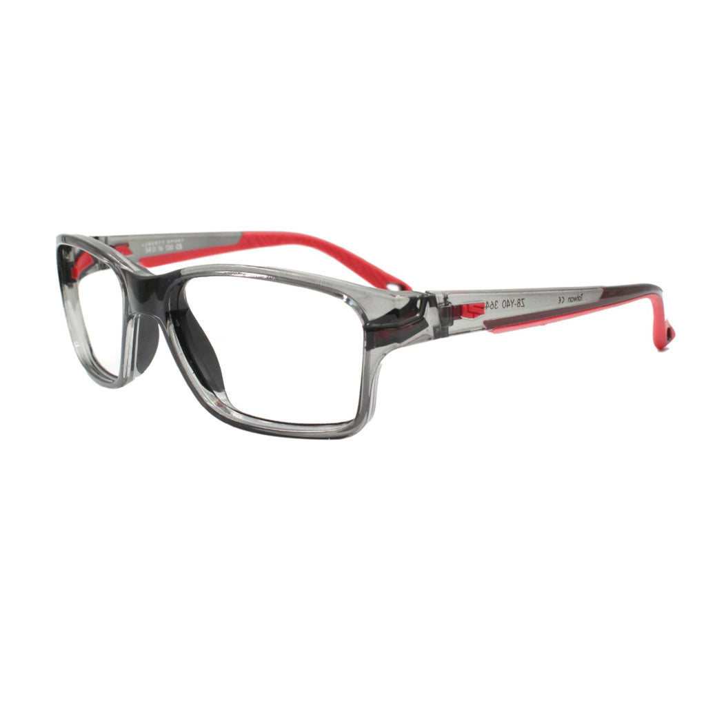 Rec Specs Active Z8-Y40 in Crystal Grey/Red angled view