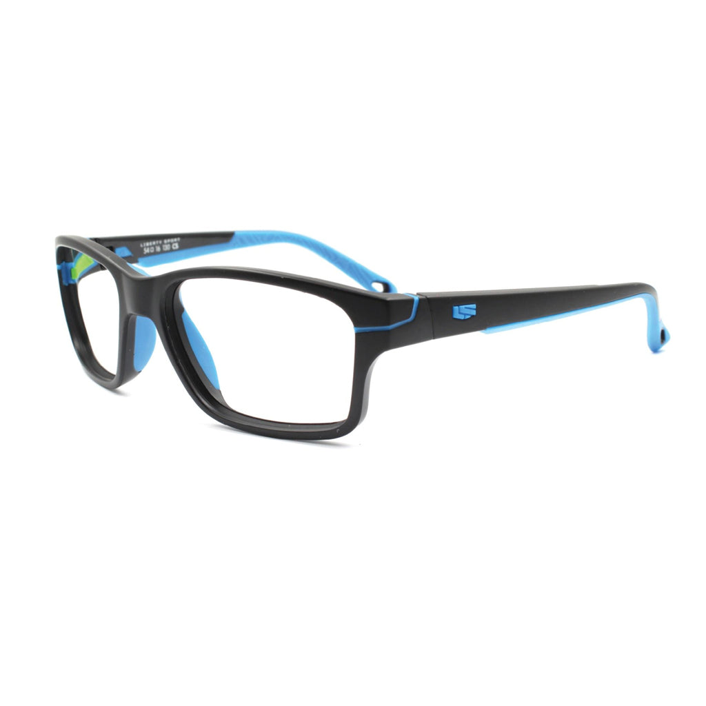 Rec Specs Active Z8-Y40 in Matte Black/Blue angled view