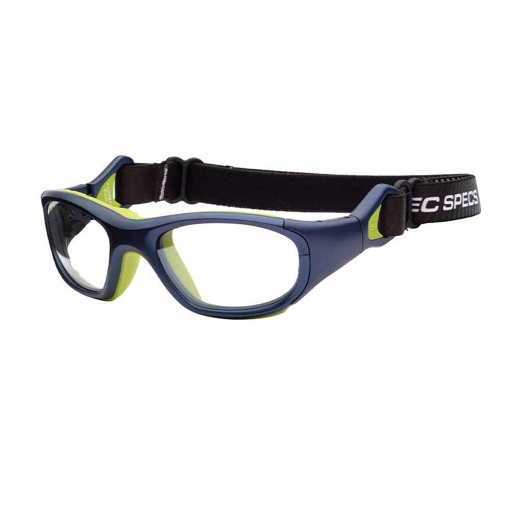 Liberty Sport Rec Specs Impact RS-41 goggle in Matte Navy/Green angled view