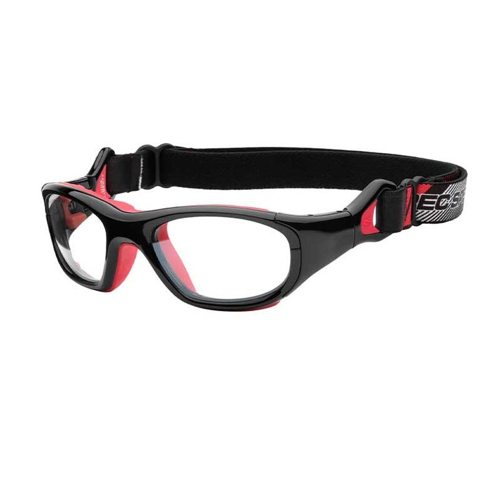 Liberty Sport Rec Specs Impact RS-41 goggle in Shiny Black/Red angled view
