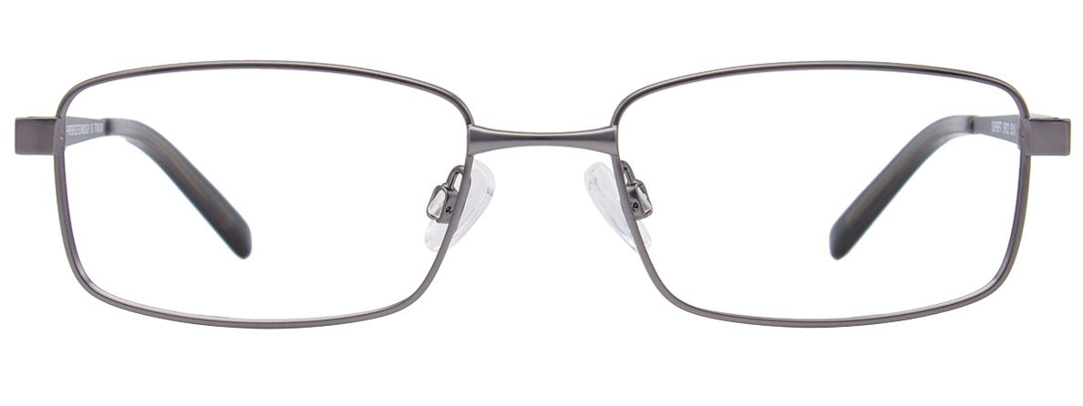 aspex eyewear easyclip superfit sf122 rectangular shape timeless classic business casual everyday wear titanium metal lightweight comfortable men male grey gunmetal silver front