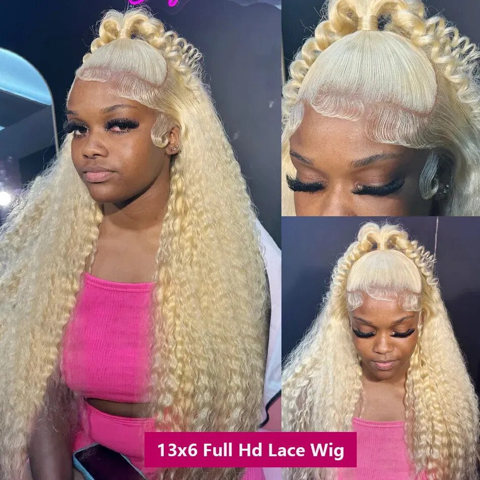 613 Honey Blonde Deep Wave Lace Frontal