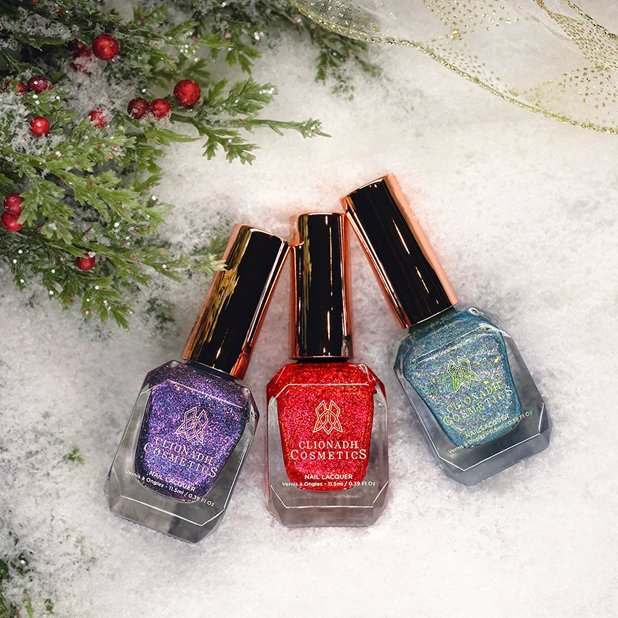 Clionadh Cosmetics - Christmas in New York Trio (3, 2, 1�?Light the Tree, Ribbon-Wrapped, Skate in the Park) - Whats Up Beauty Collaboration