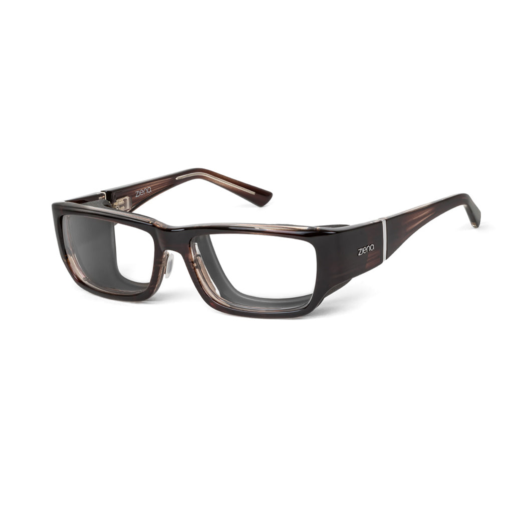 Ziena Nereus in Veneer Frame with Black Eyecup and Clear Lens profile view