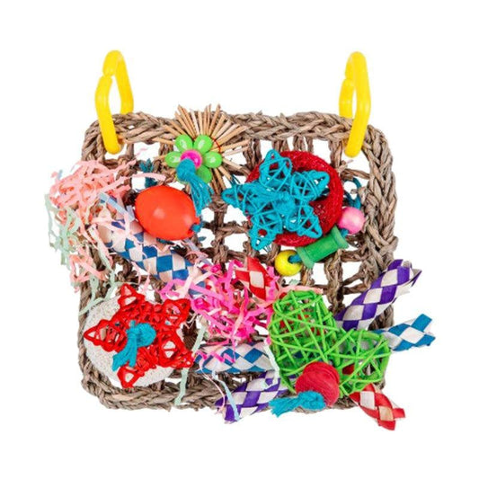 Bird Foraging Wall Toy Parrot Chewing Hanging Hook Toys Woven Climbing Hammock Mat for Birds Cockatiel Cage Accessories