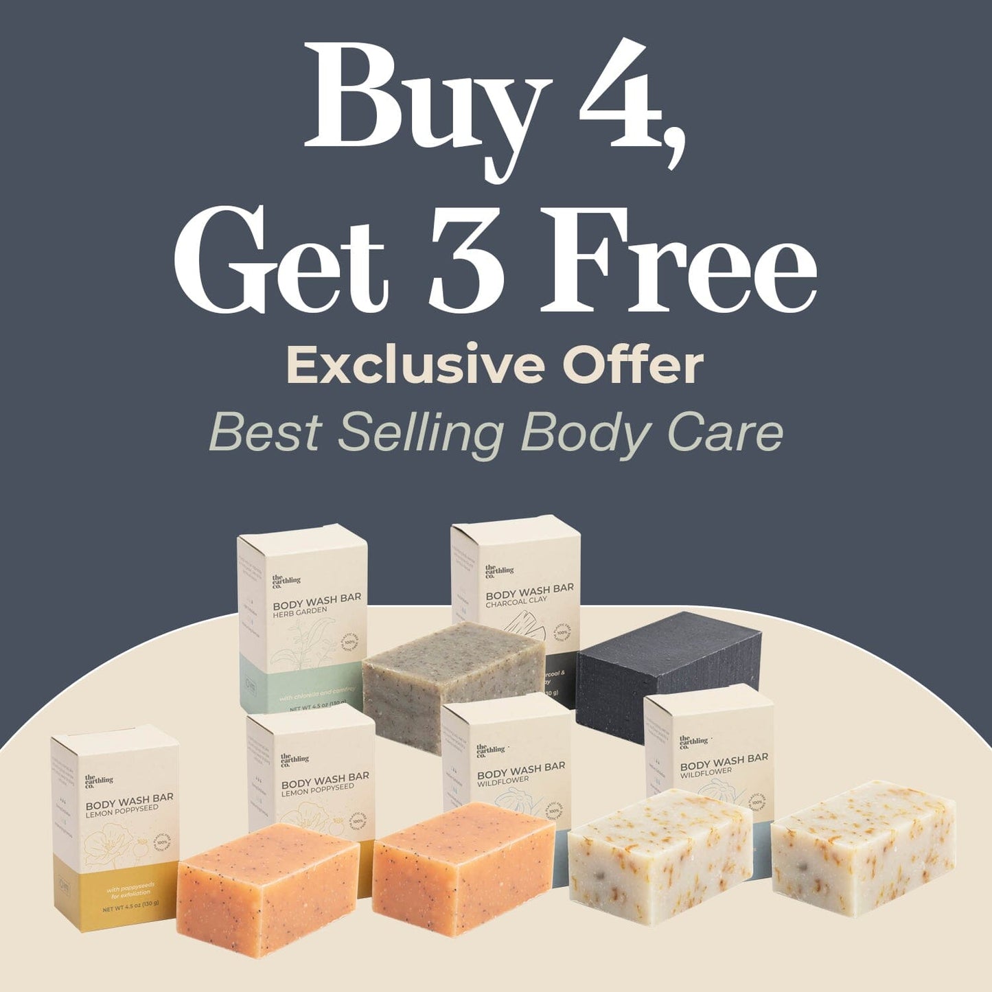 Body Wash Bar - Buy 4, Get 3 Free