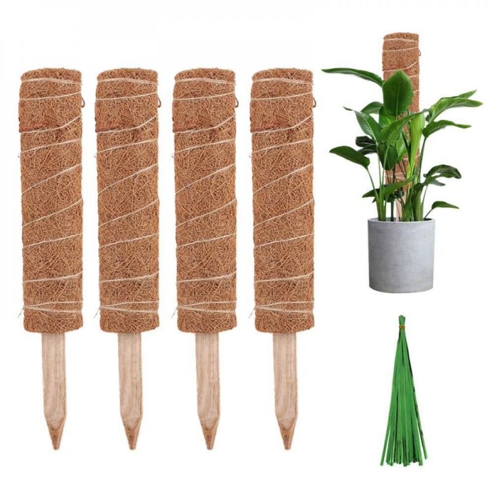 4Pcs Plant Stand Coir Moss Totem Pole Coconut Sticks Plants Climbing Fram Greenhouse Plant Holder Garden Tools
