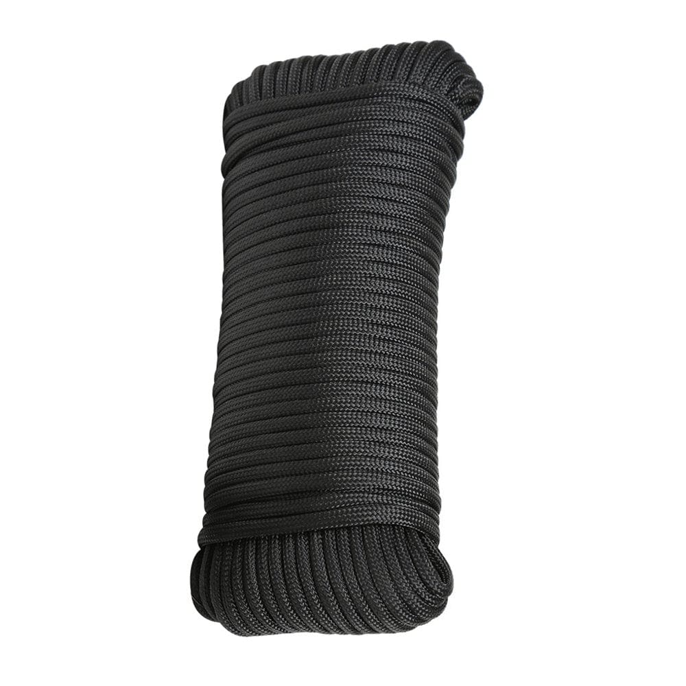 Climbing Rope 4Mm Flexible 9-Core Survival Strap Non-Slip Portable Outdoor Hiking Rope, Black