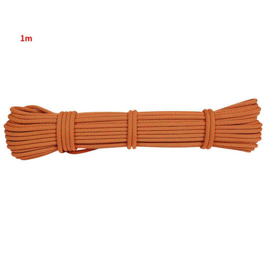Climbing Rope Portable 6Mm Non-Slip Downhill Rope Outdoor Activity Survival Accessory, 1M, Orange