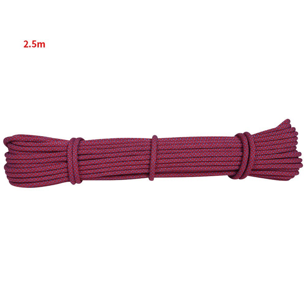 Climbing Rope Portable 6Mm Non-Slip Downhill Rope Outdoor Activity Survival Accessory, 2.5M, Red