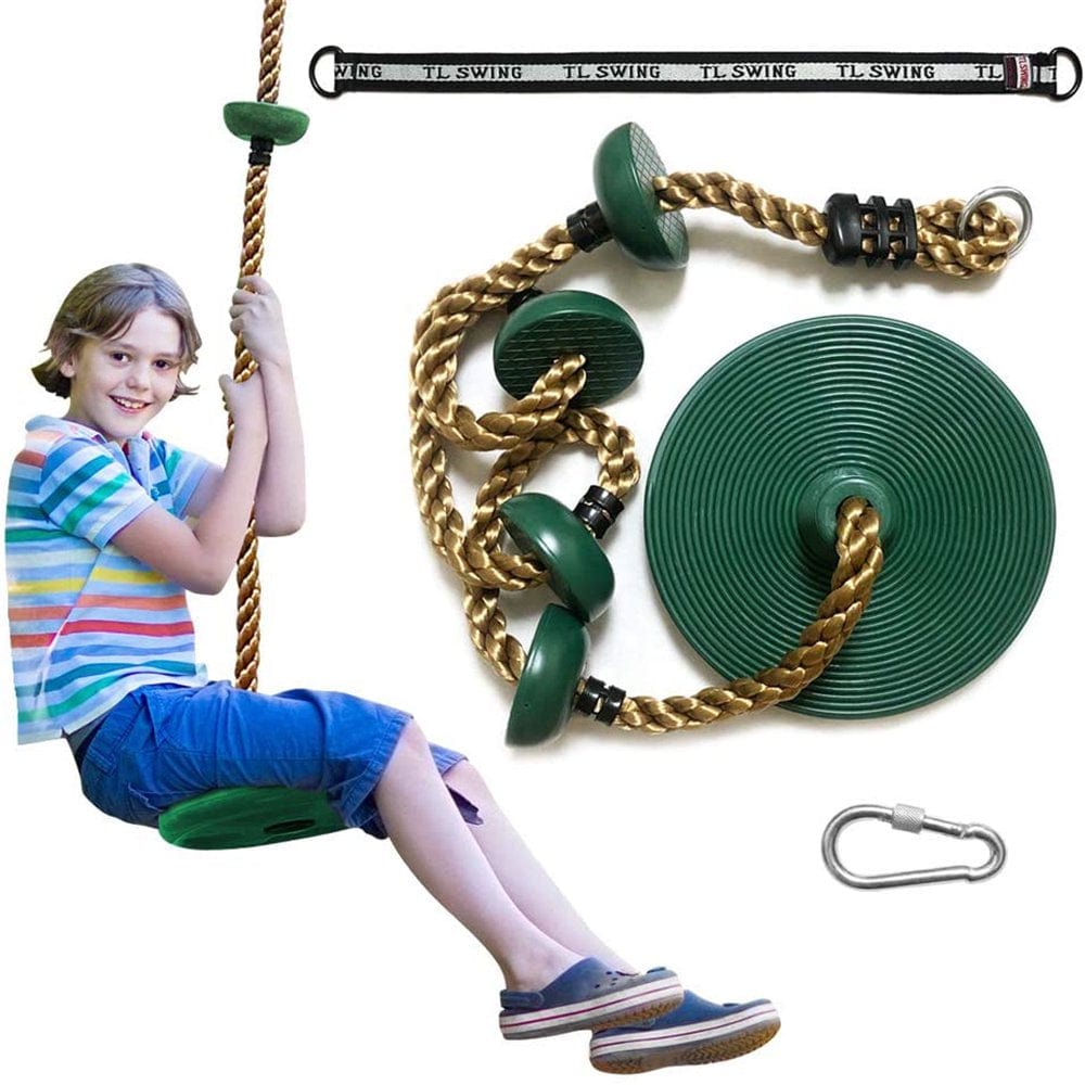 Climbing Rope Tree Swing with Platforms Disc Swings Seat Kids Playground Swing Set Accessories Trees House Saucer Swing outside Playset Toys, Christmas Gift
