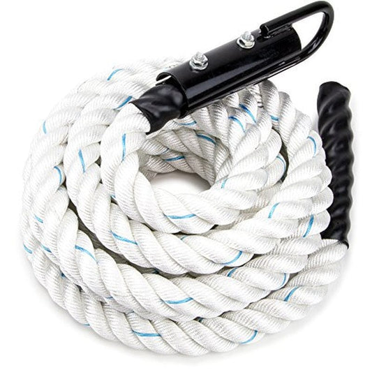 Crown Sporting Goods White Poly Dac Gym Climbing Rope, Knotless, 10'