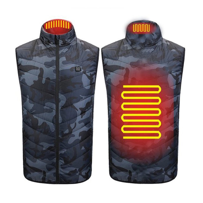 Mens Heated Vest with Battery Pack,Unisex Women Electric USB Charging Heating Jacket Coat Winter Warm Waistcoat with Pocket Thermal Outdoor Sleeveless Vest for Hiking Climbing,Blue