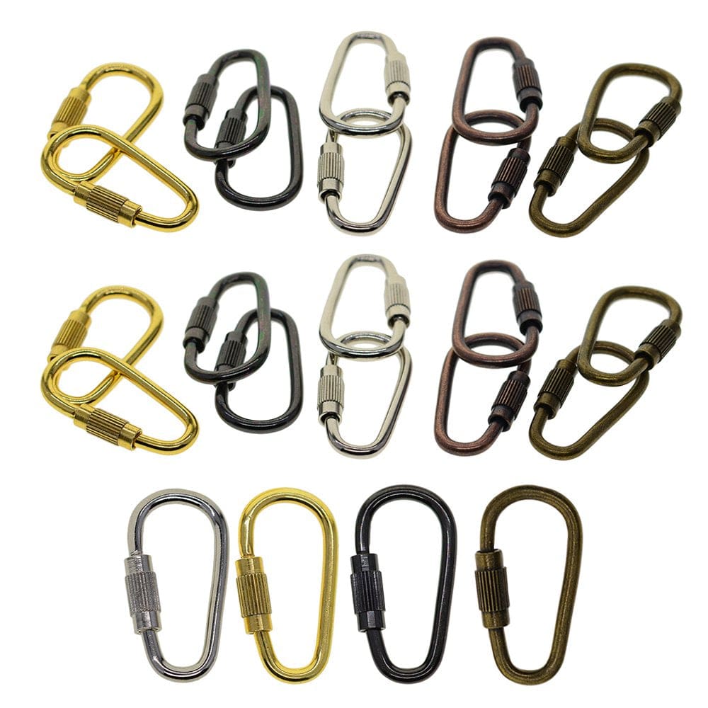 Dido Pack of 24 D Ring Locking Carabiner Keychain Mini Hooks Spring Lock Climbing Carabiners Clips Holder Gifts for Traveling Copper