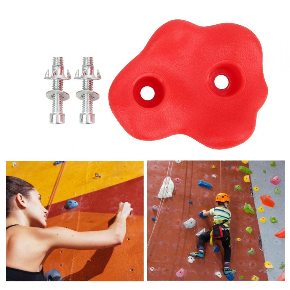 PE Sturdy and Durable Bright Color 10 Pcs Climbing Holds, Rock Climbing Holds, for Amusement Equipment Wall Climbing Accessories Red