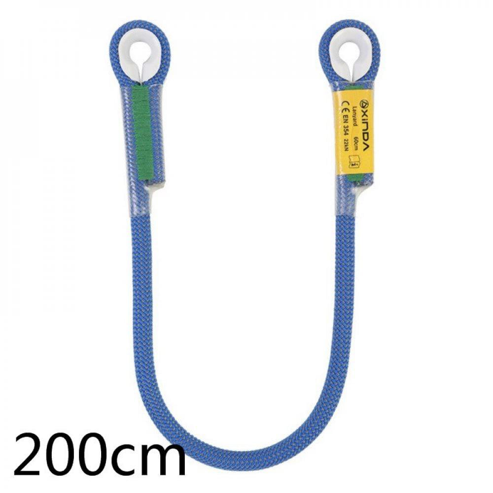 1Pc Professional Rock Climbing Rescue Lanyard Protective Eye-To-Eye Loop Rappelling Rope Mountaineering Accessories Blue 150Cm/59.1"