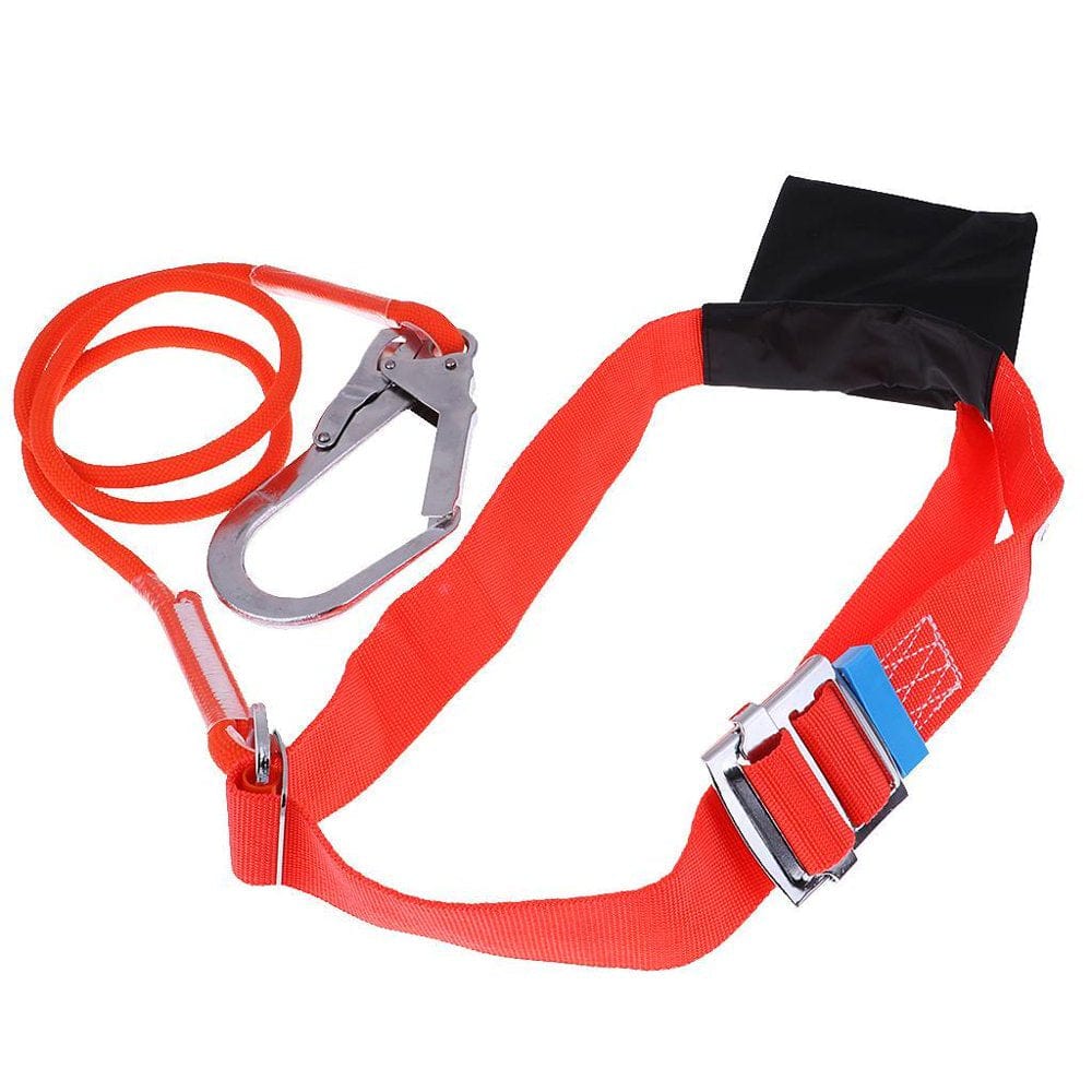 Fall Safety Harness with Snap Hook Lanyard for Work, Outdoor Construction, Rock Climbing, , Caving, Training, Rappelling 1.6 Meter Big Hook