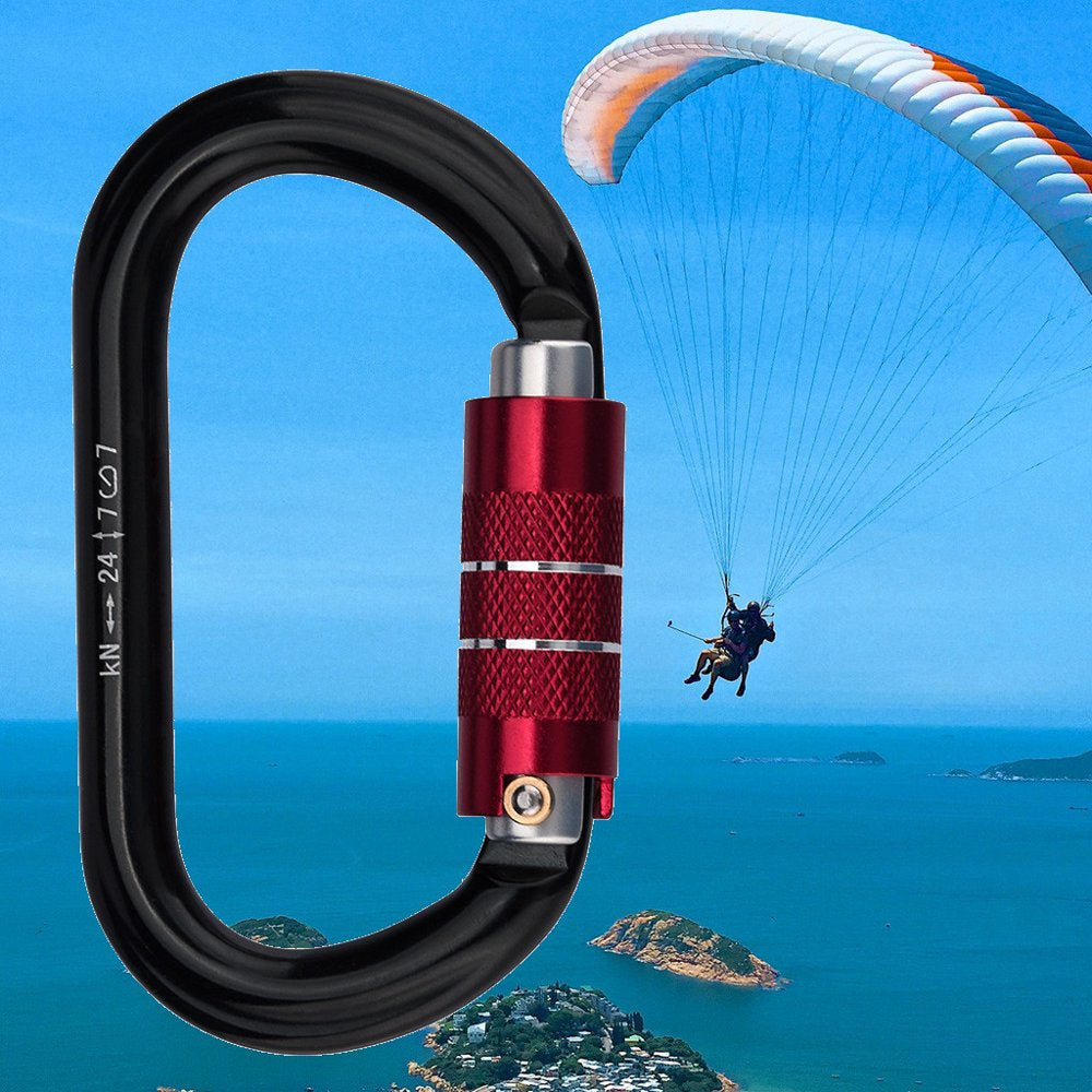 Pkeoh Camping Accessories Outdoor Climbing Carabiner Screw Lock Protection Rock Climbing Rappelling