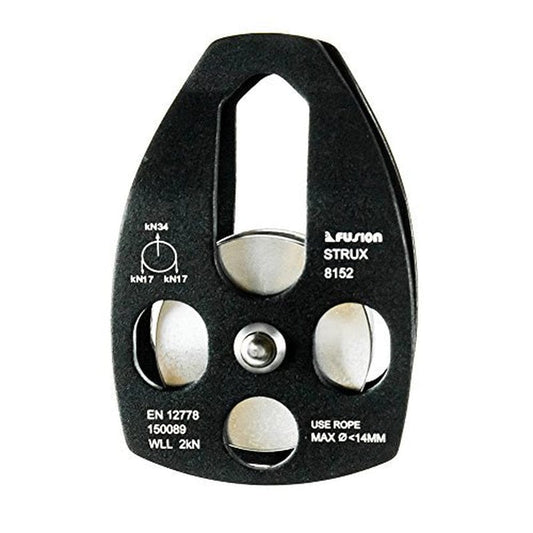 Fusion Climb Strux Aluminum Rescue Side Swing Matte 34KN Pulley, Black