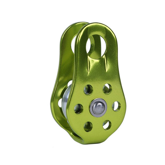 Hi FANCY Climbing Pulley with Ball Bearing Outdoor Camping Hiking Survival Rescue Accessory Mountaineering Traverse Hauling Equipment Green