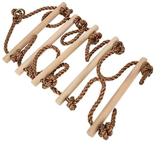 ISOP Outdoor Accessories - Climbing Rope Ladder for Kids 6Ft | Tree Ladder Play Equipment | Slackline with Carabiners| Swing Rope Ladder| Kids Climbing Toys for Swing Yard 2 M