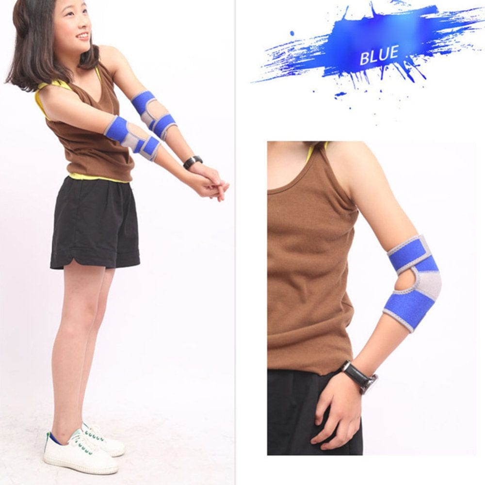 Kids Elbow Brace Pads Sports Protect Breathable Arm Cover Elbow Support Guard Rose Red