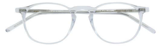 lafont socrate handmade in france vintage reedition round shape modern contemporary unisex men women plastic acetate basic classic casual 001 crystal clear front