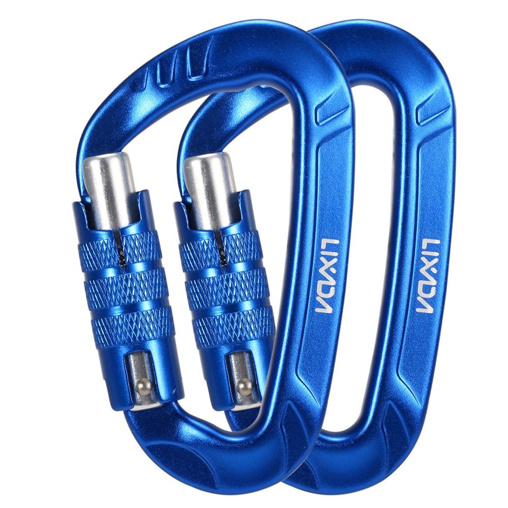 Lixada 2Pcs 12KN Carabiner Clips D-Ring Locking Key for Camping Climbing Hiking
