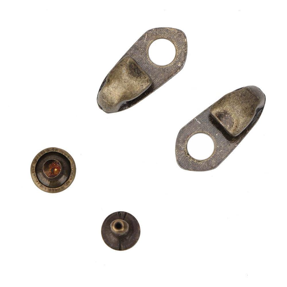 LYUMO Hooks Lace Fittings with Rivet, Hook Rivet,20Set Alloy Boot Lace Hooks Lace Fittings with Rivets for Repair/Camp/Hike/Climb Accessories