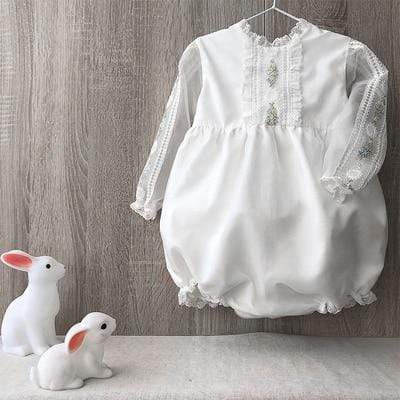 long sleeve romper / 6M White Jumpsuit
