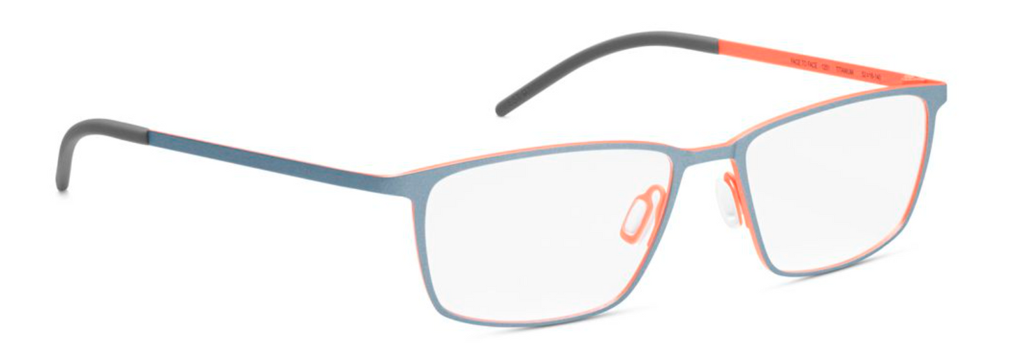 ogreen face to face handmade in japan titanium lightweight danish design clean elegant men male metal rectangle glasses eyewear eyeglasses 1251 matte silver blue orange