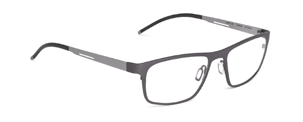 ogreen javier handmade in japan titanium lightweight danish design clean elegant men male metal rectangle  667 matte charcoal sandblasted titanium grey