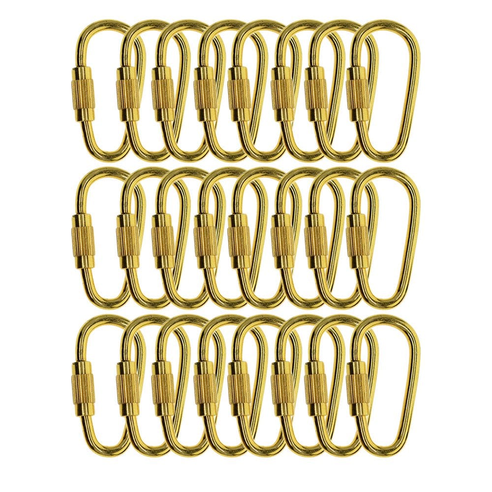 Pack of 24 D Locking Carabiner Snap Hooks Spring Lock Climbing Carabiners Clips Gifts Sports