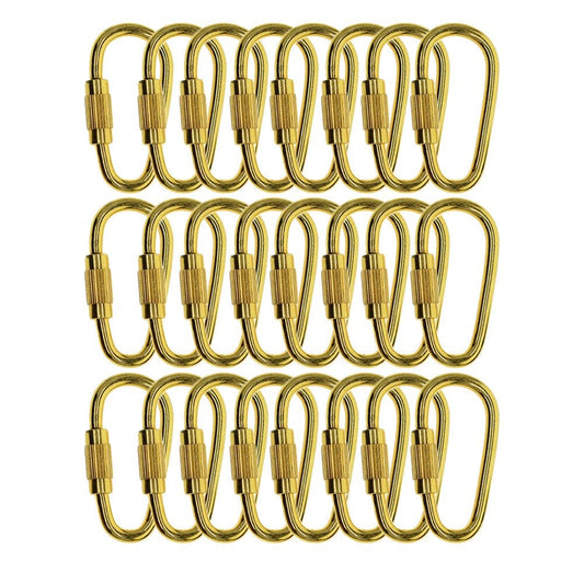 Pack of 24 D Locking Carabiner Snap Hooks Spring Lock Climbing Carabiners Clips Gifts Sports