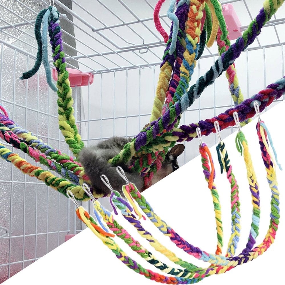 Pet Enjoy Sugar Glider Toys for Climbing Exercising Jungle Exploration,Hanging Toy Cage Accessories,Swing Rope Toy for Birds Hamsters
