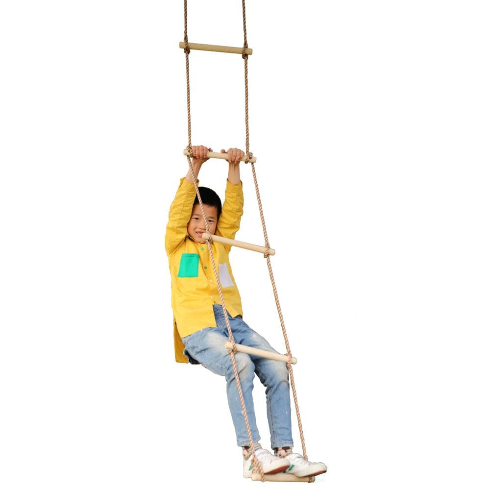 Playberg 5 Step Climbing Wooden Rope Ladder