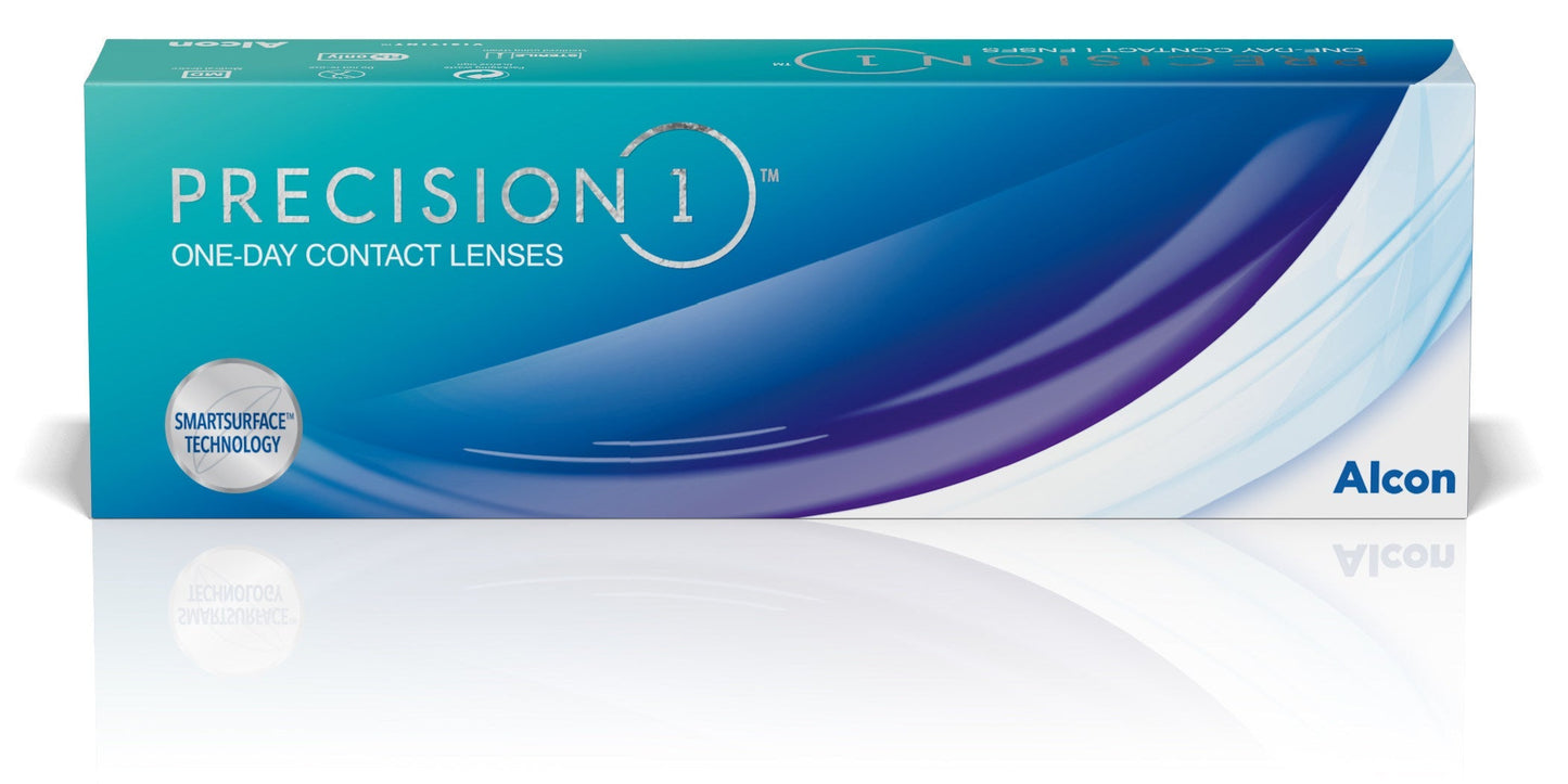 30 pack alcon precision 1 contact lens daily disposable spherical power high water content eye vision comfortable 1 month supply lenses