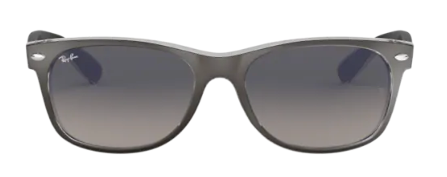 ray ban 2132 new wayfarer sunglasses UV protection trendy modern funky iconic unisex plastic acetate trendy matte silver grey gradient lenses uv400 protection