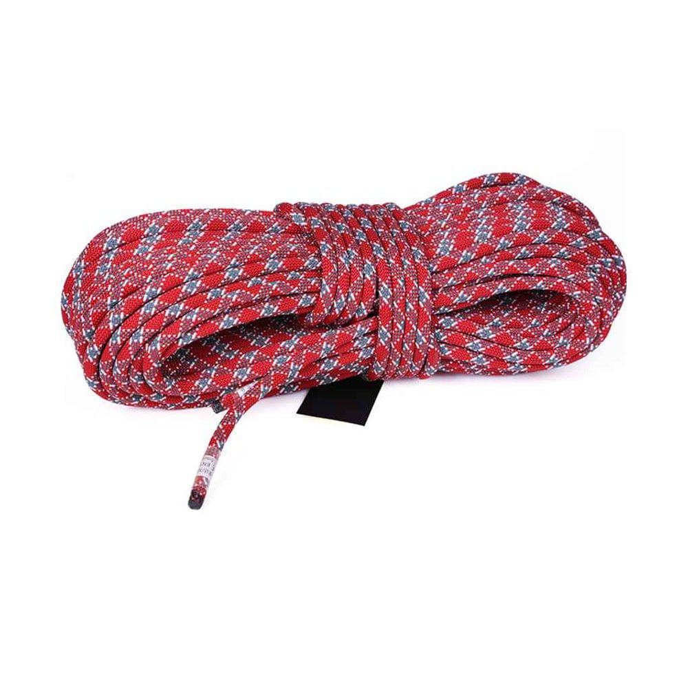 ROBOT-GXG Climbing Rope Outdoor Camping Survival Aerial Work Rappelling Downhill Lanyard Cord, Red Grey, 10.5Mm