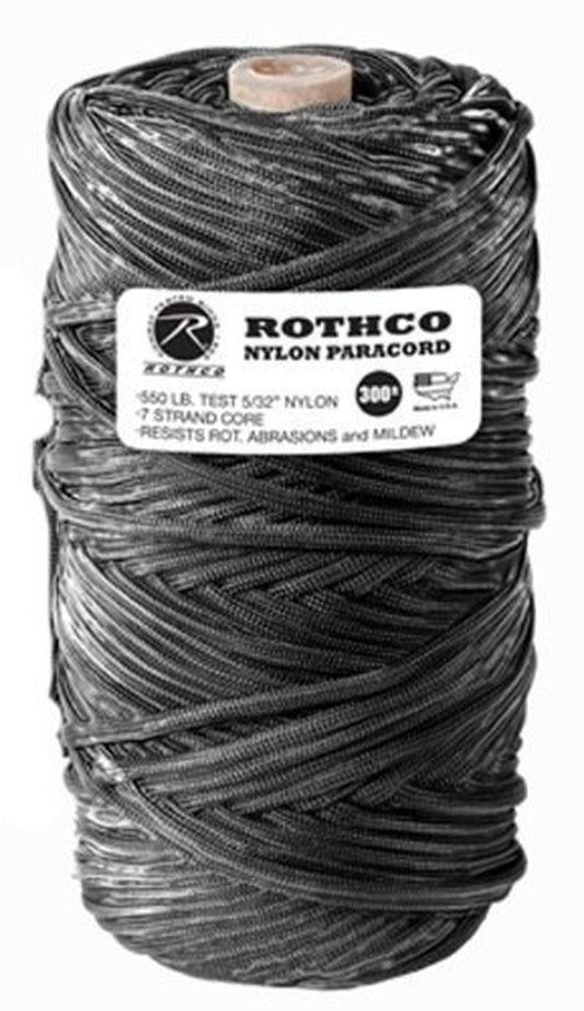 Rothco Nylon Paracord (Black, 300-Feet, 550-Pound)