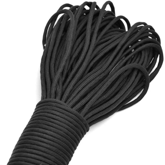 Sirius Survival 100Ft Paracord Rope, 350Lb Test, 4Mm 7 Strand Core - Many Color Options - Black