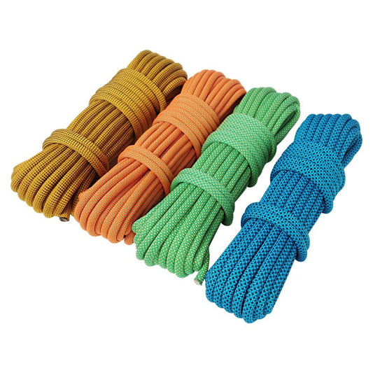 Sunhlx 9Mm Rock Climbing Rope Anti-Fall Wear-Resistant Heavy Duty Tear Resistant High Tensile Strong Load Bearing Random Color Wilderness Survival Training Rappelling Rope Climbing Gear